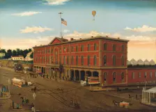The Third Avenue Railroad Depot, ca. 1859-60. Creator: William H Schenck
