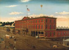 The Third Avenue Railroad Depot, ca. 1859-60. Creator: William H Schenck