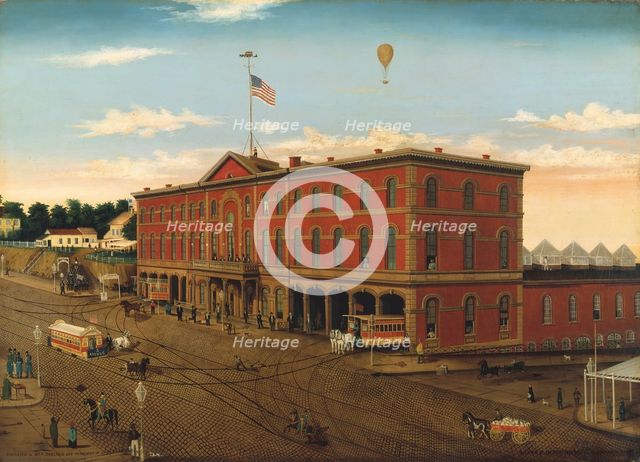The Third Avenue Railroad Depot, ca. 1859-60. Creator: William H Schenck.