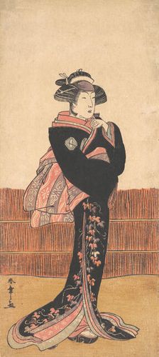 The Third Azuma Tozo as a Woman in a Black Kimono, probably 1782. Creator: Shunsho