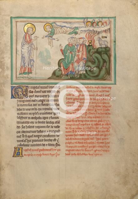 The Third Angel and the Ban to Adore the Beast; Dyson Perrins Apocalypse, about 1255-1260. Creator: Unknown.