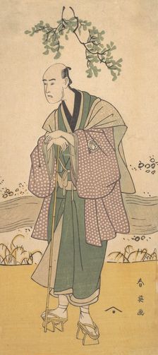 The Third Bando Hikosaburo as a Man Standing on the Bank of a River, ca. 1793. Creator: Katsukawa Shun'ei