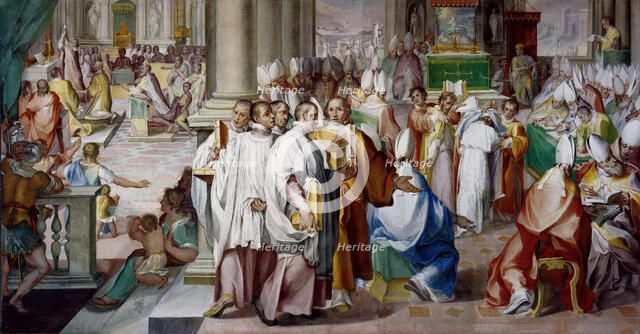 The Third Council of Constantinople, ca 1585-1590 . Creator: Nebbia, Cesare (1536-1614).