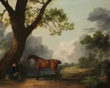 The Third Duke of Dorset's Hunter with a Groom and a Dog, 1768. Creator: George Stubbs