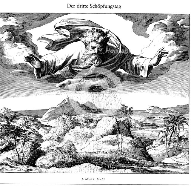 The Third Day of Creation (From Die Bibel in Bildern), 1852-1860. Artist: Schnorr von Carolsfeld, Julius (1794-1872)