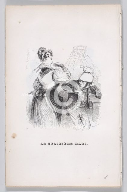 The Third Husband from The Complete Works of Béranger, 1836. Creator: Jean Ignace Isidore Gerard.