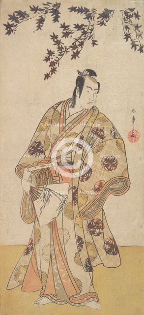 The Third Ichikawa Yaozo as a Daimyo Standing Under a Maple Tree, ca. 1783. Creator: Shunsho.