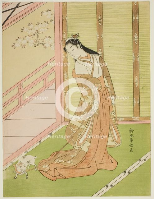The Third Princess and Her Pet Cat, c. 1767/68. Creator: Suzuki Harunobu.