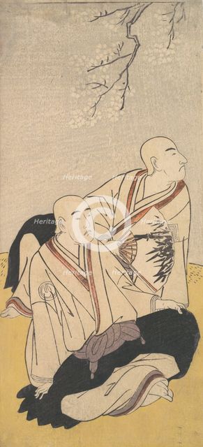 The Third Sawamura Sojuro & the Second Ichikawa Monnosuke as Buddhist Monks, 1791. Creator: Shunsho.