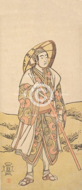 The Third Sawamura Sojuro as a pilgrim to Kannon Shrine, ca. 1784-88. Creator: Katsukawa Shunko.