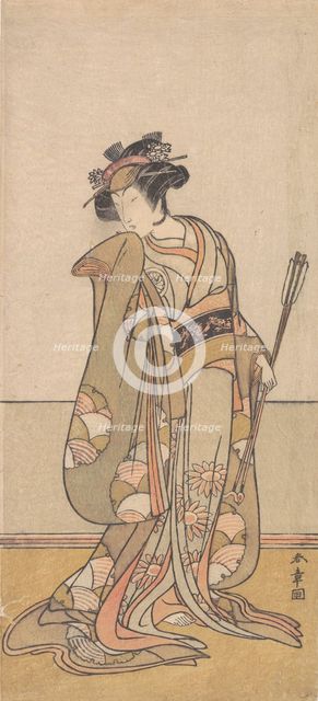 The Third Segawa Kikunojo as a Woman Walking Toward the Right, 1774 or 1775. Creator: Shunsho.