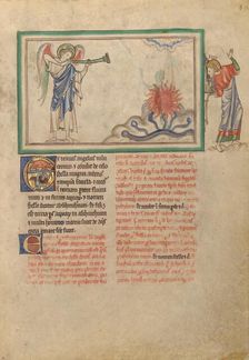 The Third Trumpet: The Burning Star Falls into the River; Dyson Perrins Apocalypse, about 1255-1260. Creator: Unknown