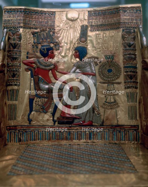 The throne of Tutankhamun, (detail), Egyptian, 18th Dynasty. Artist: Unknown
