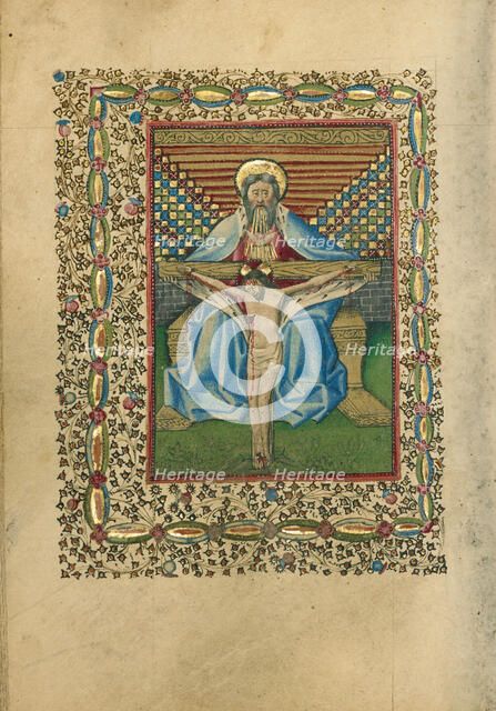 The Throne of Grace Trinity; Book of Hours, about 1460. Creator: Unknown.