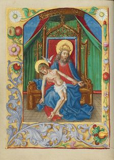 The Throne of Grace Trinity; Book of Hours, early 16th century. Creator: Unknown