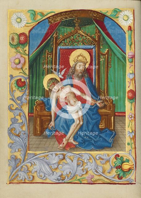 The Throne of Grace Trinity; Book of Hours, early 16th century. Creator: Unknown.
