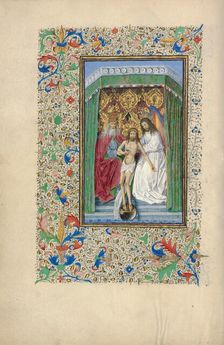 The Throne of Grace Trinity; Llangattock Hours, 1450s. Creator: Workshop of Master of Jean Chevrot