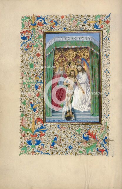 The Throne of Grace Trinity; Llangattock Hours, 1450s. Creator: Workshop of Master of Jean Chevrot.