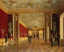 The Throne Room of Empress Maria Fiodorovna in the Winter Palace, 1831. Creator: Evgraf Fedorovich Krendovsky