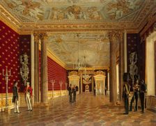 The Throne Room of Empress Maria Fiodorovna in the Winter Palace, 1831. Creator: Evgraf Fedorovich Krendovsky