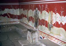 The throne room of the Minoan royal palace at Knossos, c.21st -14th century BC