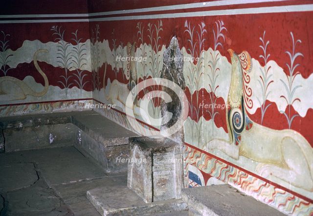 The throne room of the Minoan royal palace at Knossos, c.21st -14th century BC. Artist: Unknown