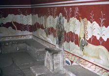 The throne room of the Minoan royal palace at Knossos, c.21st -14th century BC