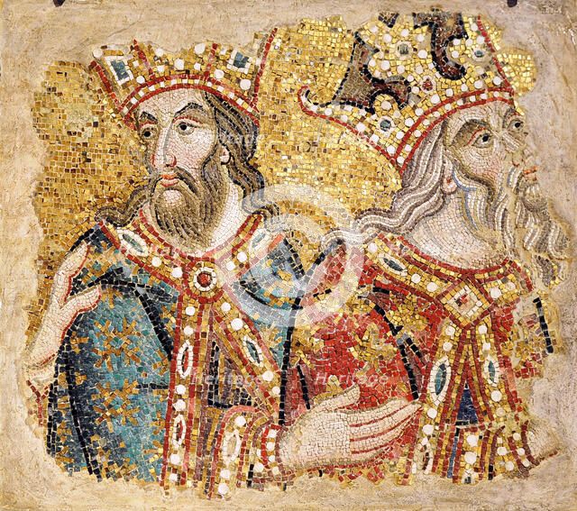 The Three Magi. Mosaic fragments from the Basilica San Marco, Venice , 14th century.