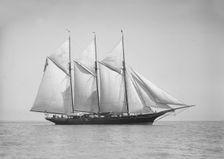 The three-mast auxiliary schooner Invincible 1911. Creator: Kirk & Sons of Cowes