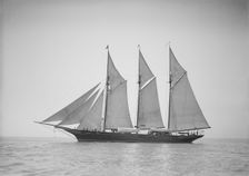 The three-mast auxiliary schooner Invincible 1911. Creator: Kirk & Sons of Cowes