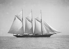 The three-mast auxiliary schooner Invincible 1911. Creator: Kirk & Sons of Cowes