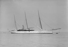 The three mast steam yacht Aries 1911. Creator: Kirk & Sons of Cowes