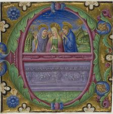 The Three Marys at the Tomb in a Historiated Initial "E" from a Choirbook, 1470/80. Creator: Unknown