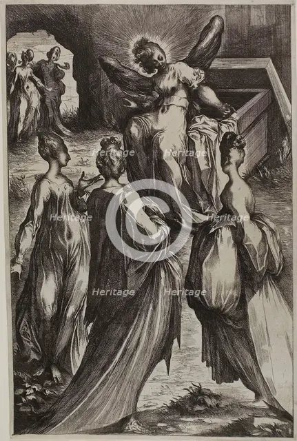 The Three Marys at the Tomb with the Angel, n.d. Creator: Unknown.