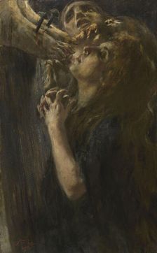 The three Marys at the foot of the cross, End of 19th century - early 20th century. Creator: Previati, Gaetano (1852-1920)