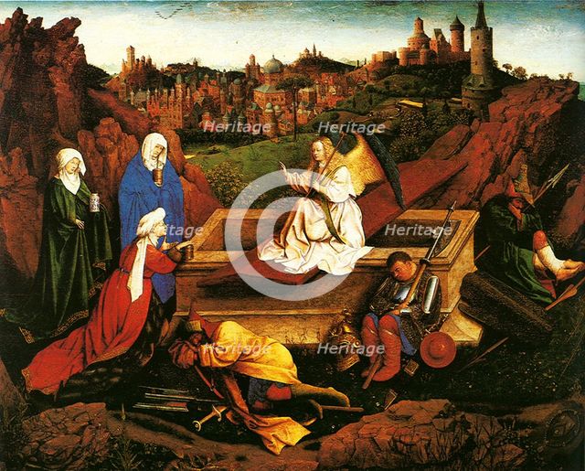 The Three Marys at the Sepulchre, c. 1440. Artist: Eyck, Hubert (Huybrecht), van (ca 1370-1426)