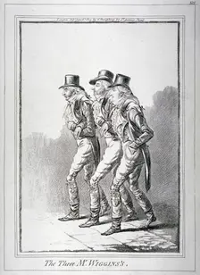 The Three Mr Wiggins's 1803. Artist: Anon