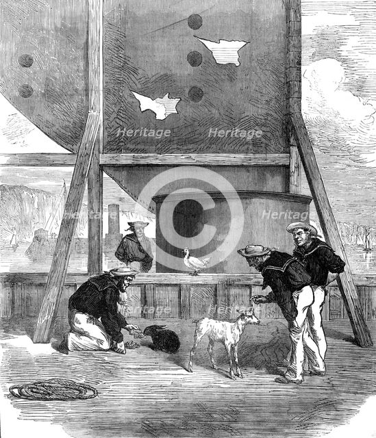The three occupants of the turret of H.M.S. Glatton when fired at, 1872. Creator: Unknown.