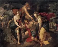 The Three Ages of Man allegory, late 16th century. Artist: Jacob de Backer
