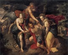 The Three Ages of Man allegory, late 16th century. Artist: Jacob de Backer