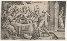 The Three Angels Visiting Abraham, from The Story of Abraham. Creator: Georg Pencz