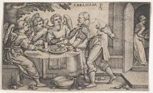 The Three Angels Visiting Abraham, from The Story of Abraham. Creator: Georg Pencz