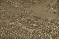 The Three Basins of the East India Docks and the Blackwall Reach of the Thames Seen From The Air Creator: Aerofilms