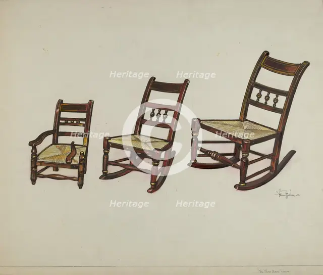 The Three Bear's Chairs, c. 1937. Creator: Florence Truelson.