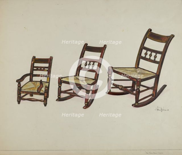 The Three Bear's Chairs, c. 1937. Creator: Florence Truelson.