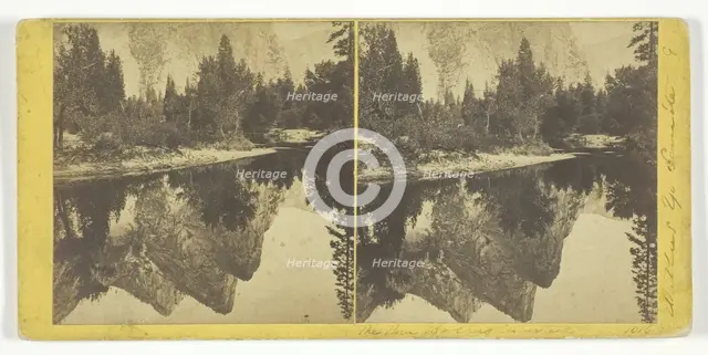 The Three Brothers, Inverted, 1861/80. Creator: Carleton Emmons Watkins.