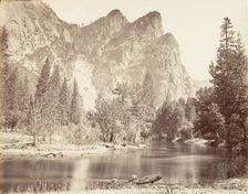The Three Brothers, Yosemite, ca. 1872, printed ca. 1876. Creator: Attributed to Carleton E. Watkins