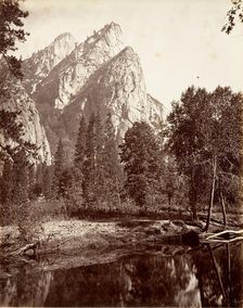 The Three Brothers, Yosemite, ca. 1872, printed ca. 1876. Creator: Attributed to Carleton E. Watkins
