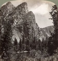 The Three Brothers Yosemite Valley, California, USA, 1902. Artist: Underwood & Underwood