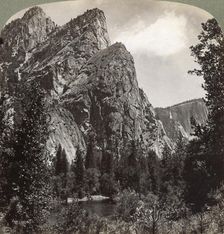 The Three Brothers Yosemite Valley, California, USA, 1902. Artist: Underwood & Underwood
